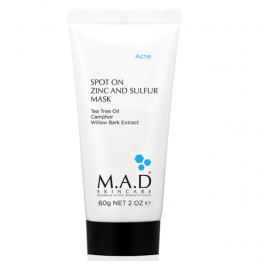Подсушивающая маска с цинком и серой Spot on zinc and sulfur mask, 60 гр (M.A.D Skincare)