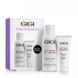 Подарочный набор очищающий Nutri Peptide Clean&Beautiful: гель 1х60 мл, маска 1х20 мл (GIGI) Подарочный набор очищающий Nutri Peptide Clean&Beautiful: гель 1х60 мл, маска 1х20 мл (GIGI)